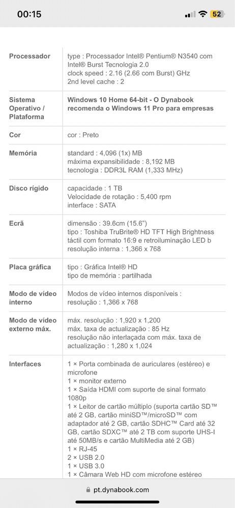 Portatil Toshiba