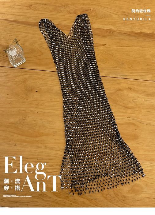 Пляжное платье-сетка с кристаллами