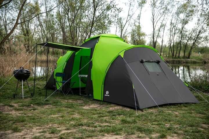 WIELKI namiot TURYSTYCZNY kempingowy 6 osobowy 2 Sypialnie WODOODPORNY