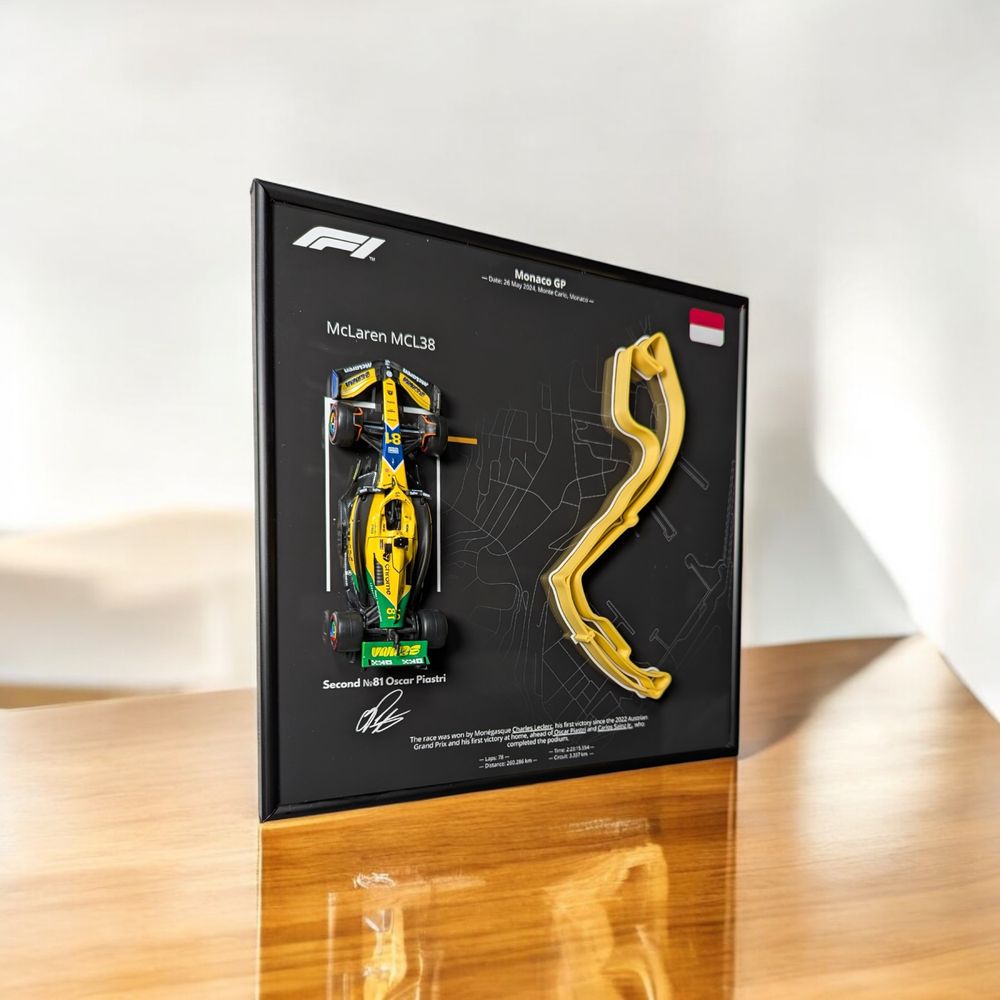 Bburago з Рамкою 2в1 McLaren MCL38 Monaco GP 2024 №81 Oscar Piastri