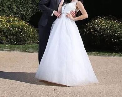 Vestido noiva branco com brilhantes S