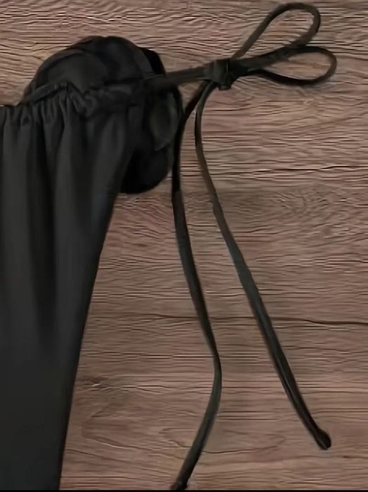 Купальник з квіткою, купальник чорний s-m, купальник роздільний чорний