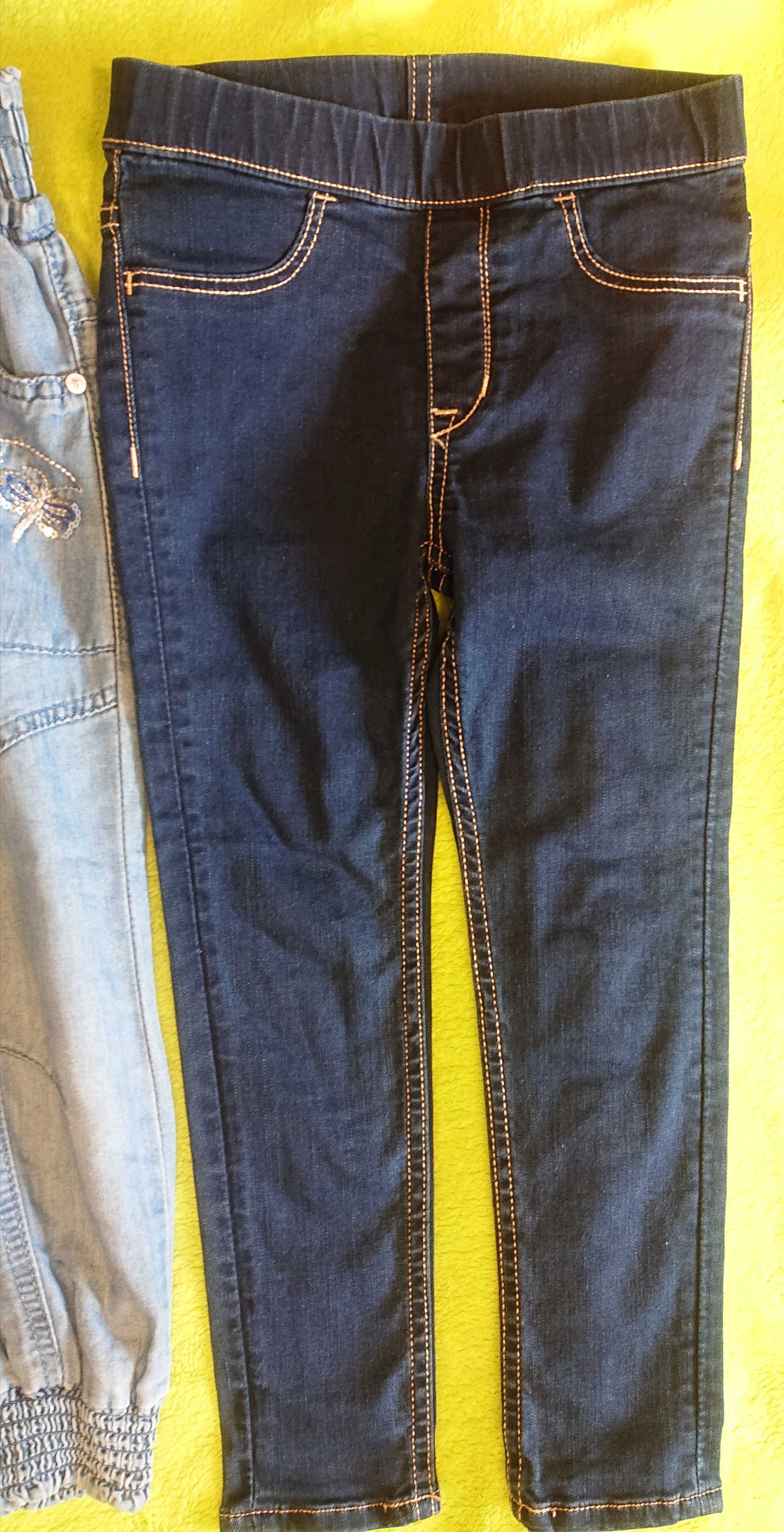 2 x spodnie / dżinsy 104 / szerokie + legginsy / elastyczne