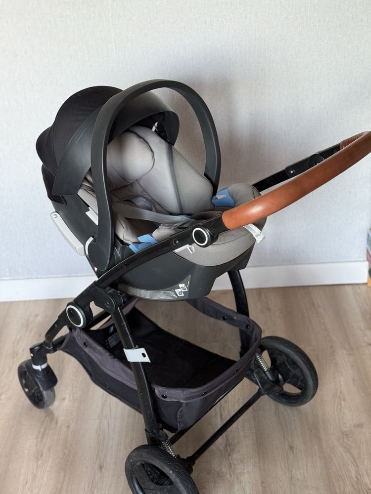 Wózek 3w1 - Cybex Leotie Lux, Fotelik Aton 5 z bazą IsoFix do auta