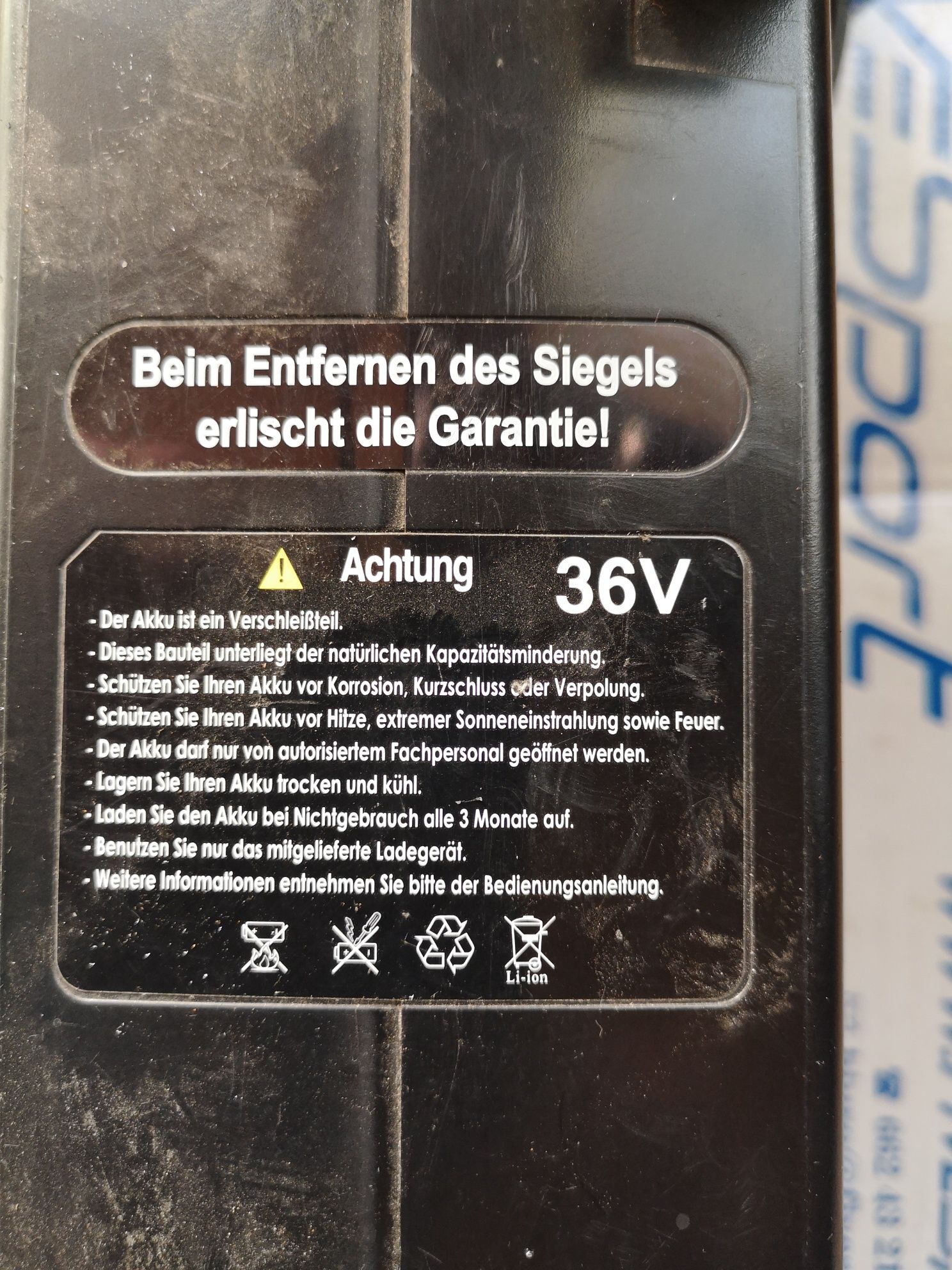 Oryginalna bateria Samsung SDI 36 V E bike razem z ładowarką Kreidler