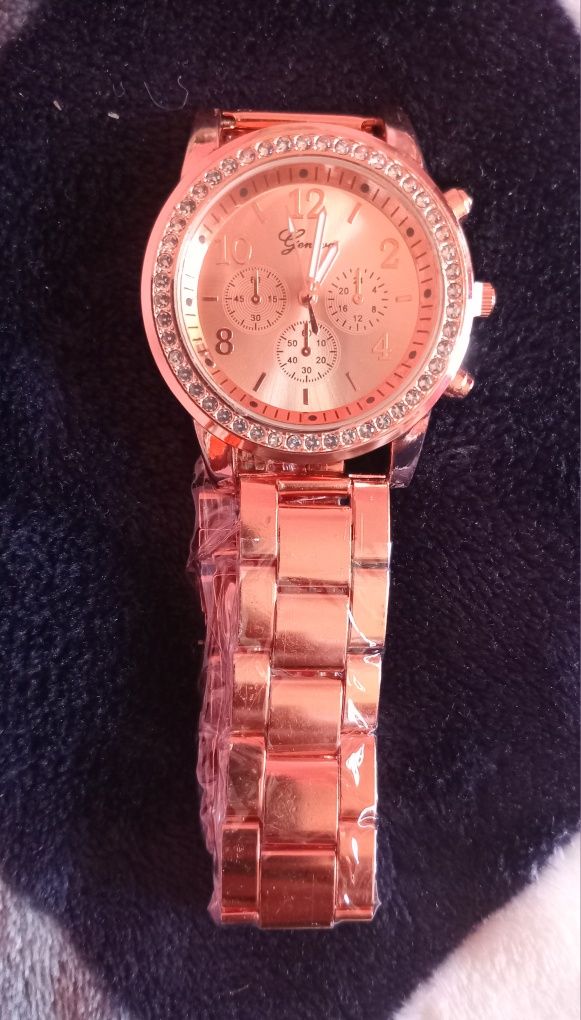 Relógio + Pulseira em rosa dourado