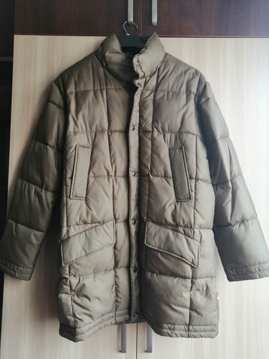 Puchowy płaszcz kurtka pikowana męska L