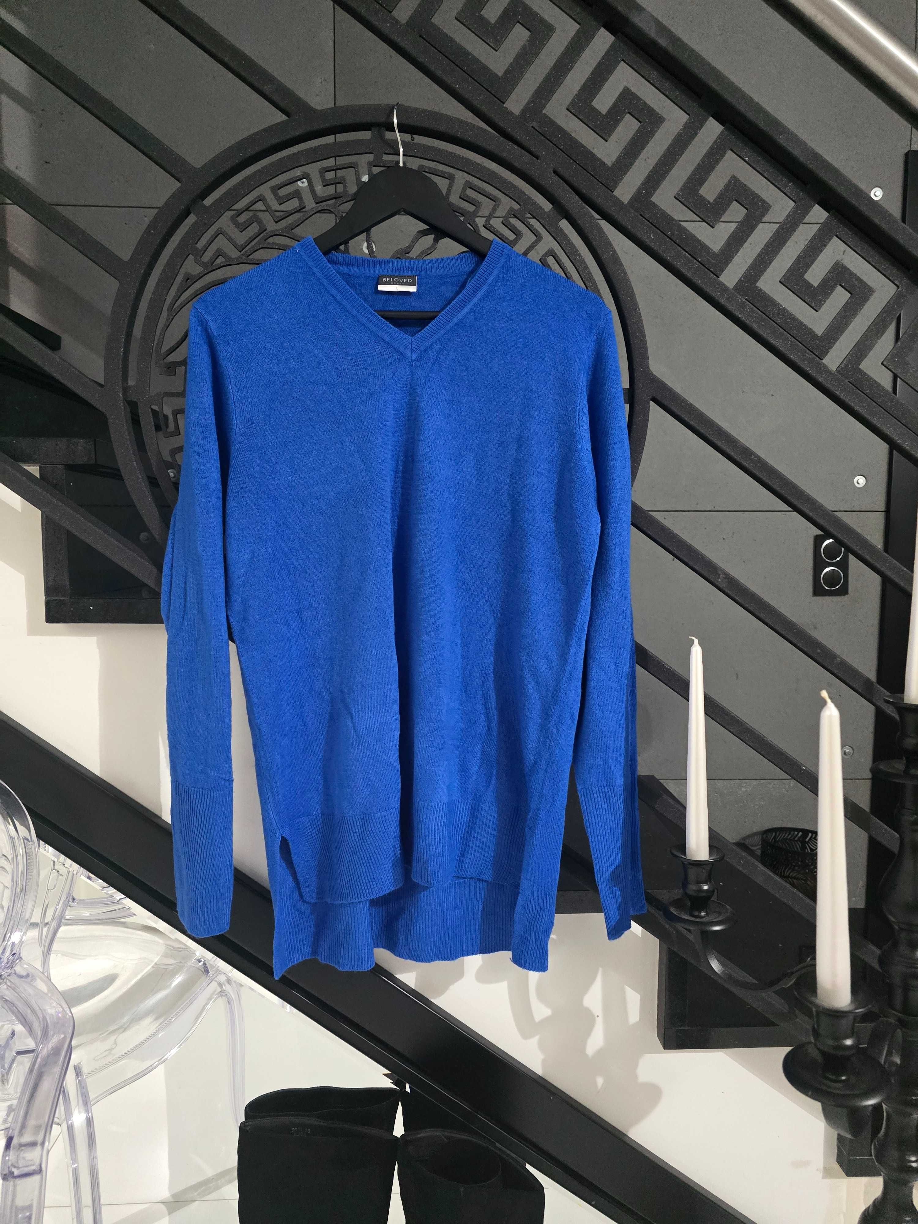 sweter kobaltowy L