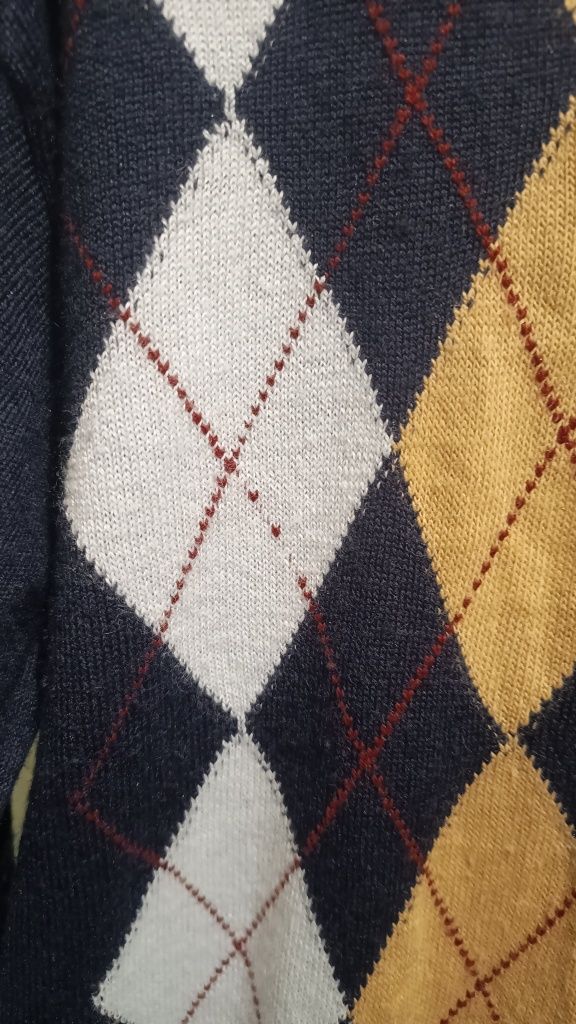 Republic  Męski włoski sweter z wełny merynosów, 50% Merino, Roz. S/M