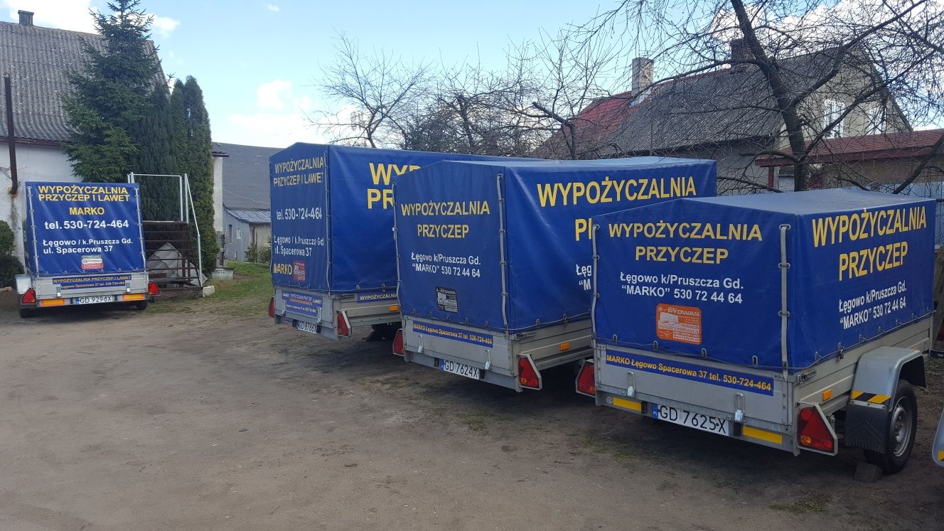 Wypożyczalnia przyczep i lawet od 30zl