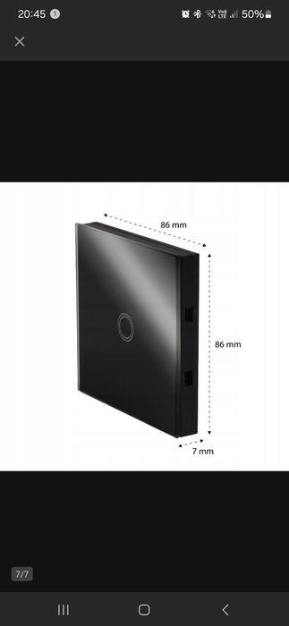 5szt. Włącznik szklany dotykowy pojedynczy Czarny