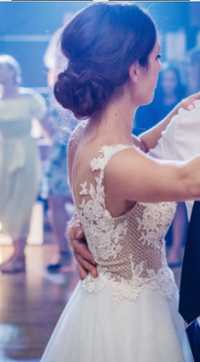 Sukienka suknia ślubna ivory biała gipiura