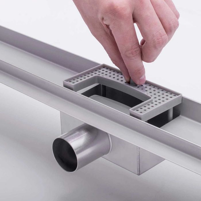 ODPŁYW LINIOWY NISKI Pod Płytkę Komplet Zestaw 70 cm 52 mm