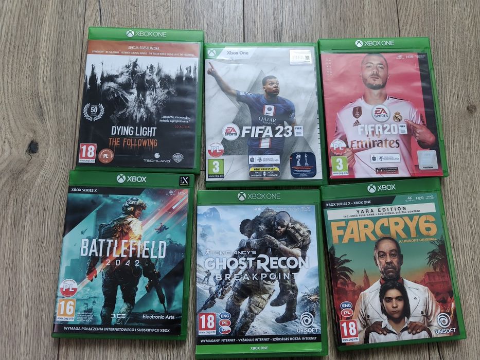 Xbox one dwa pady + 6 gier