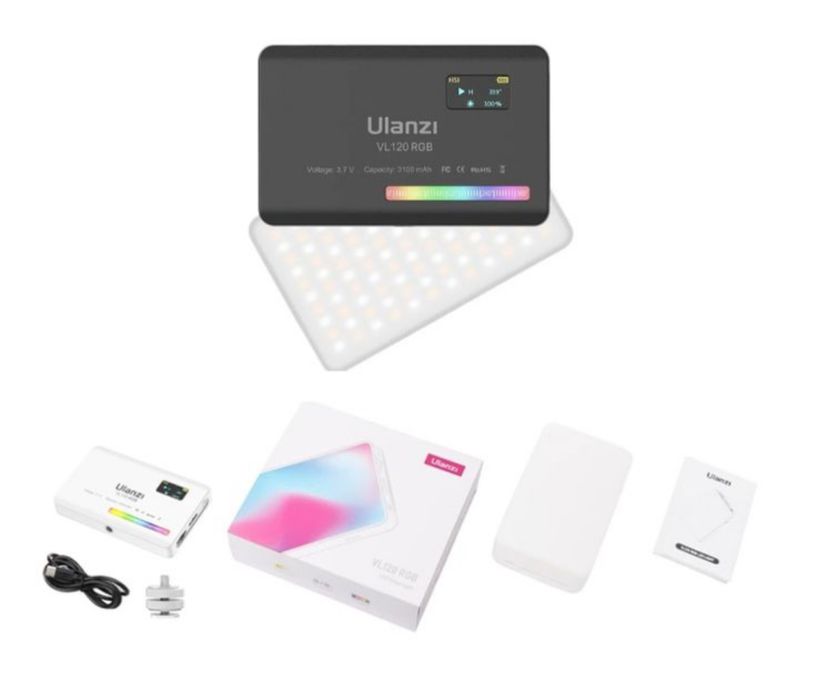 Ulanzi VL120 RGB LED світло для відео та фото, портативне, 3100 мАг