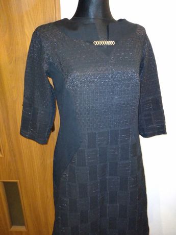 Czarna błyszcząca sukienka, wizytowa, 40 rozmiar