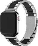 Bransoleta ,metalowa srebrno czarna do Aplle Watch nowa