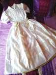 Vestido de Primeira Comunhão ou Profissão de Fé c/Luvas Coroa Terço