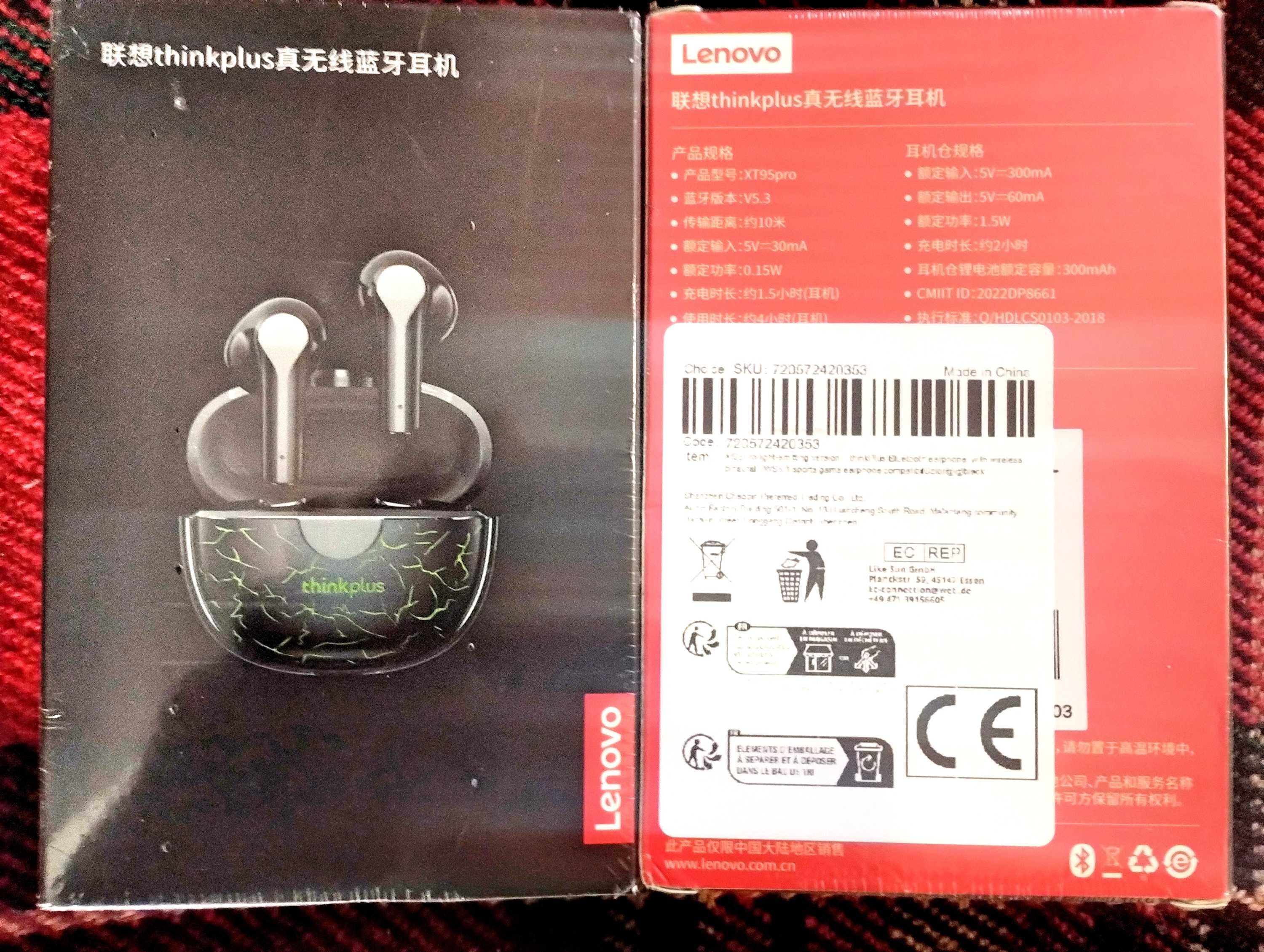 Классные беспроводные наушники Lenovo Xt95Pro ThinkPlus супер бренда!
