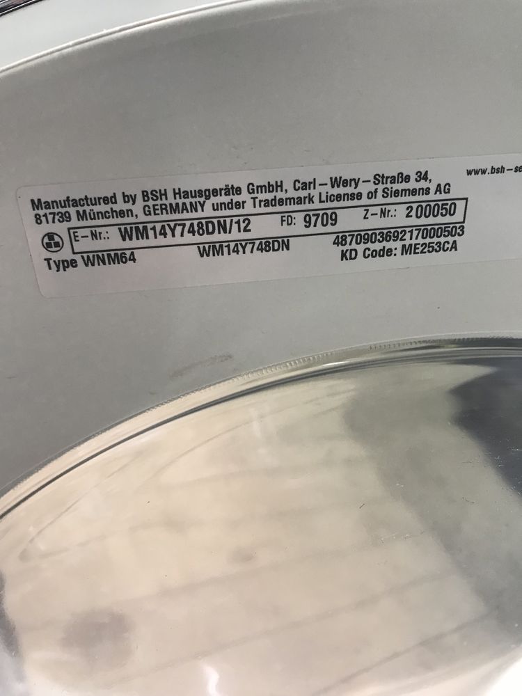 Пральна машина Siemens IQ 800 . Made in Germany