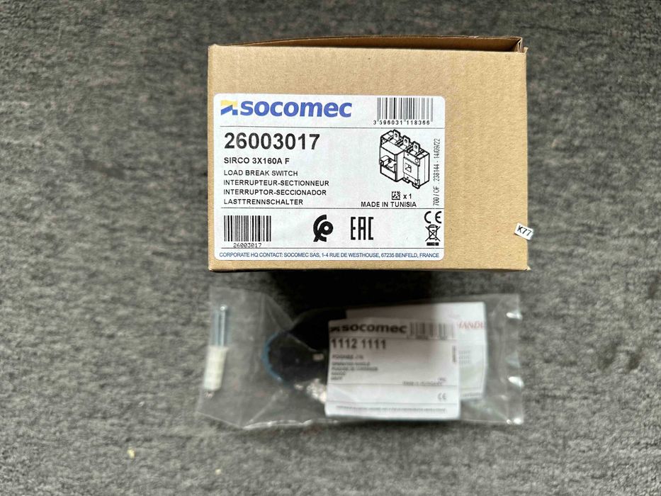 Rozłącznik izolacyjny Socomec Sirco 3X160A F