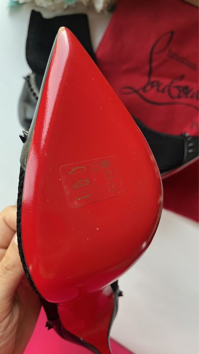 Christian Louboutin skarpetkowe botki z kolcami 38 Dovi Dora 100