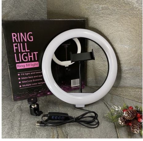 Кільцева світлодіодна лампа Ring Fill Light 26 см із кріпленням для те