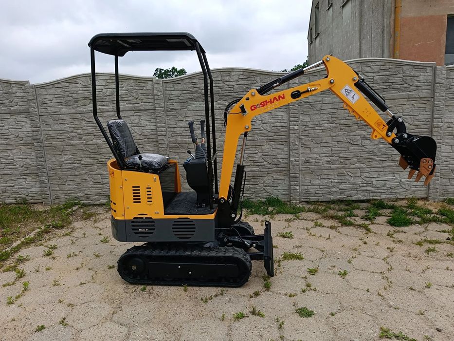 G-SHAN  KOOP Nowa mini koparka 1000kg+szybko złączka,trzy łyżki, ramię skrętne