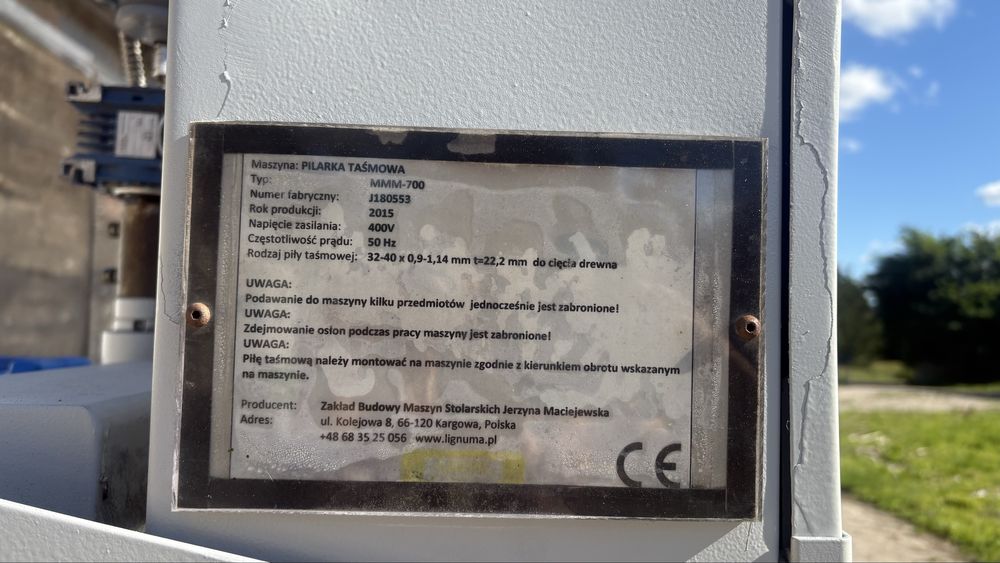 Pila tasmowa rozdzielcz do oblogow lignuma  mmm 700
