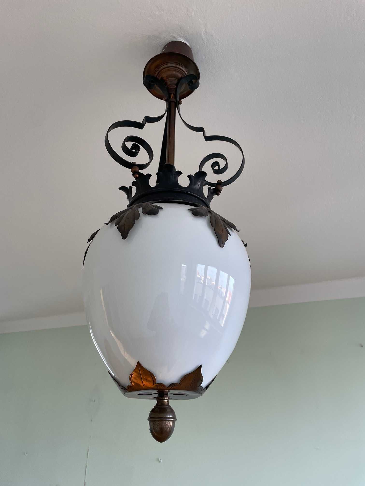 Duża lampa wisząca - antyk