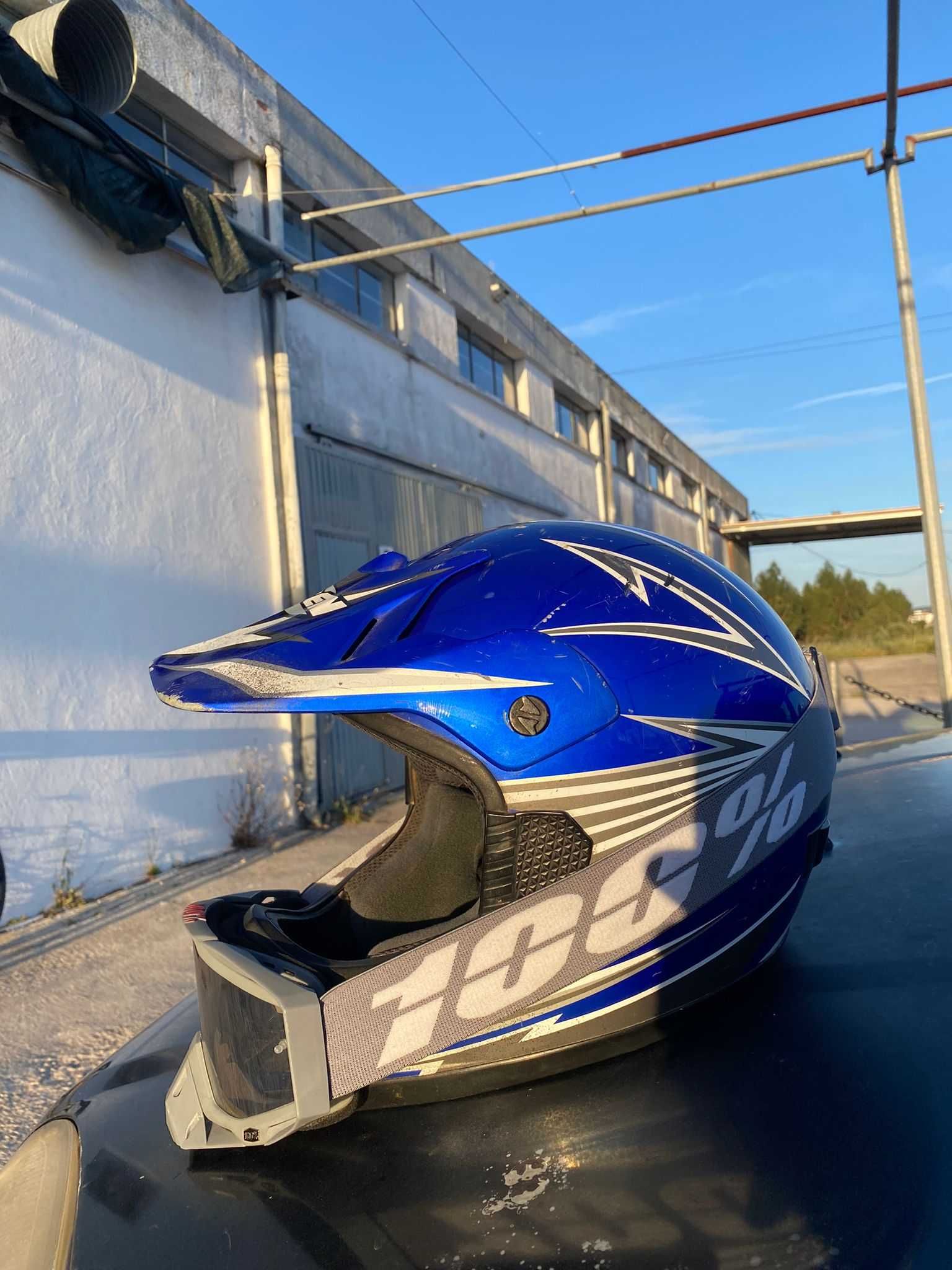 Capacete Haisen + óculos 100%