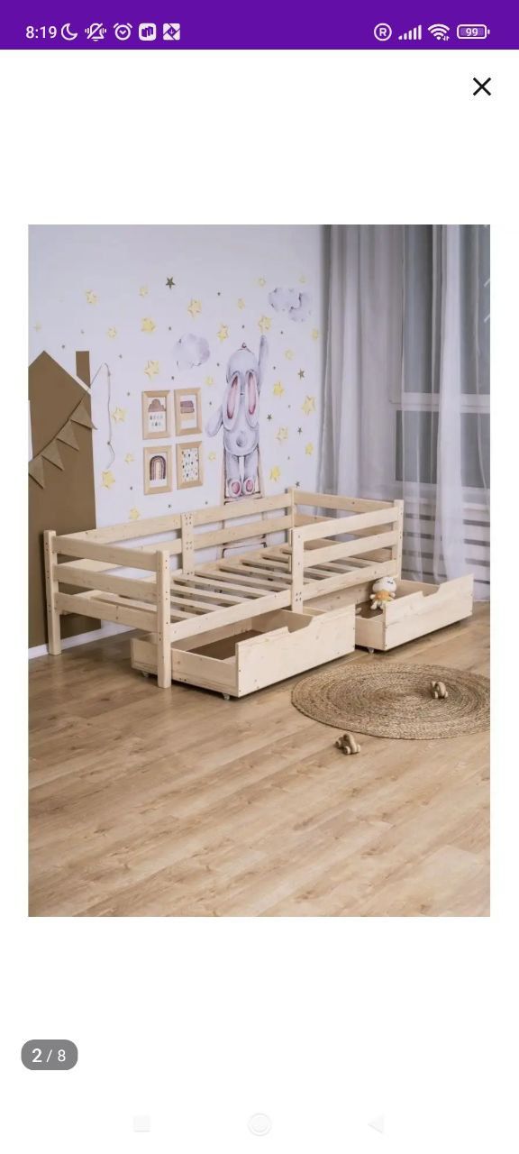 Кровать детская 80*180+матрас+ящики