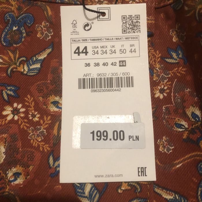 Spodnie meskie zara rozmiar 44