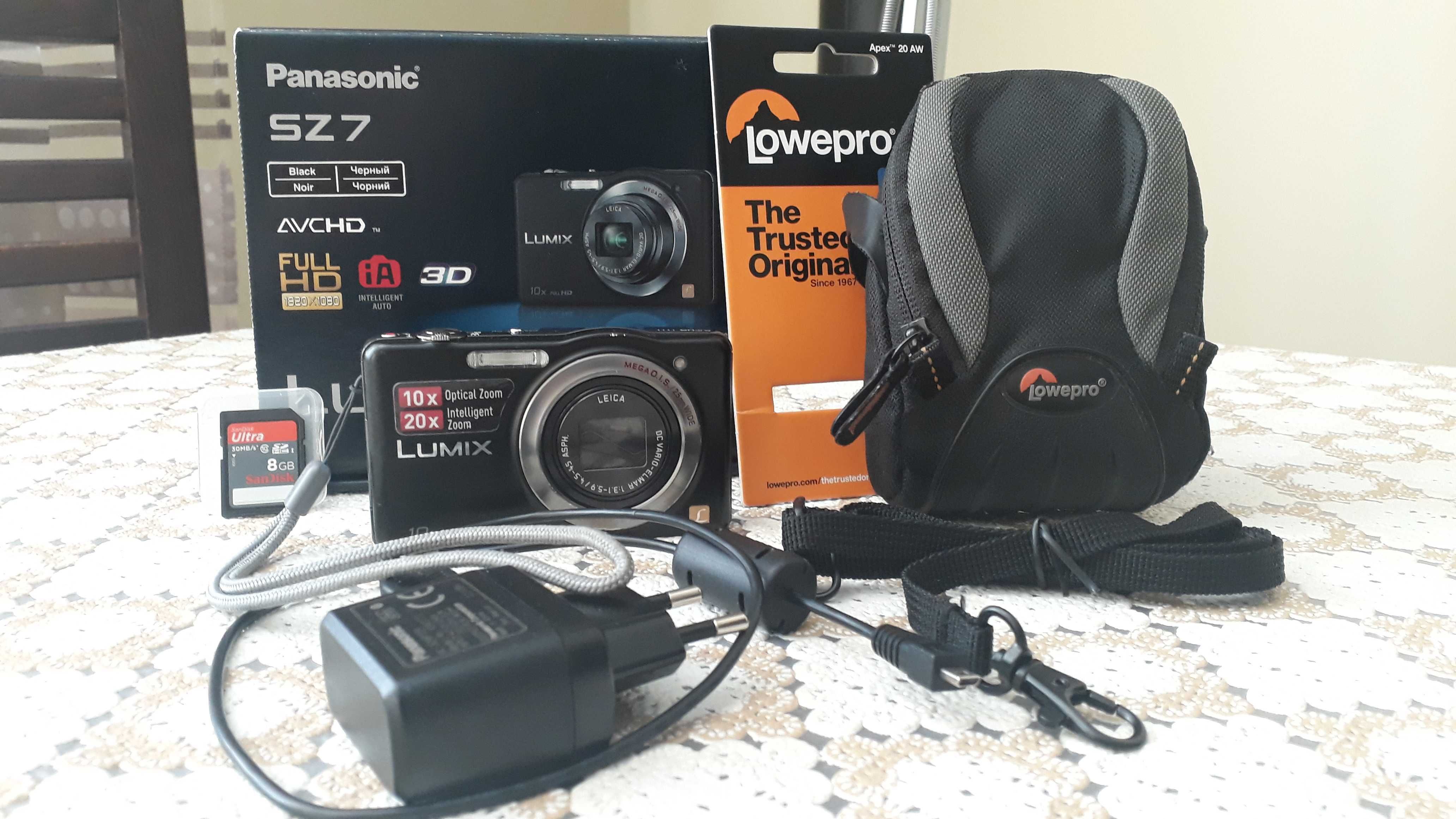 Panasonic Lumix DMC-SZ7 + futerał Lowepro + karta SanDisk Ultra 8GB