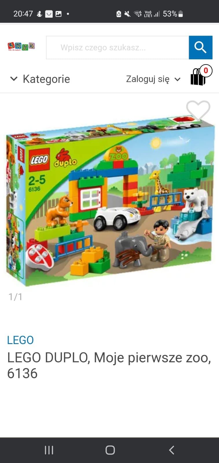 Lego duplo 6136 moje pierwsze zoo