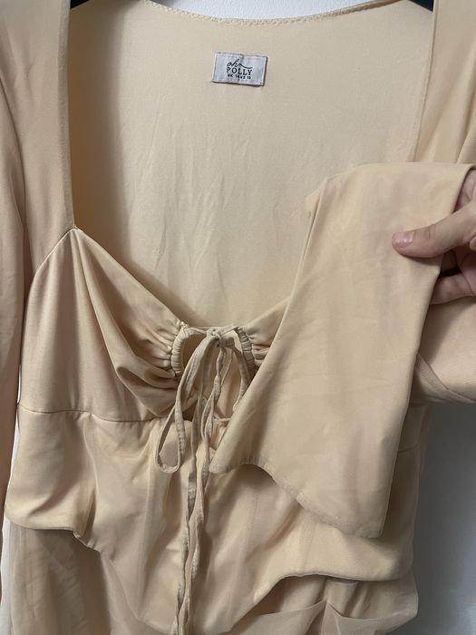 Бежева корсетна сукня Oh Polly з драпіруванням розмір M-L