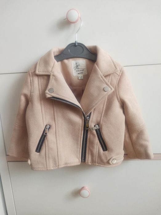 Różowa kurtka ramoneska dla dziewczynki 6-9 miesięcy