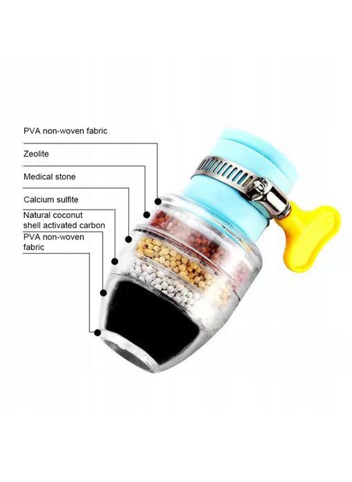 Filtr do kranu 6 warstwowy zmiękczacz wody filtr do wody z węglem akty