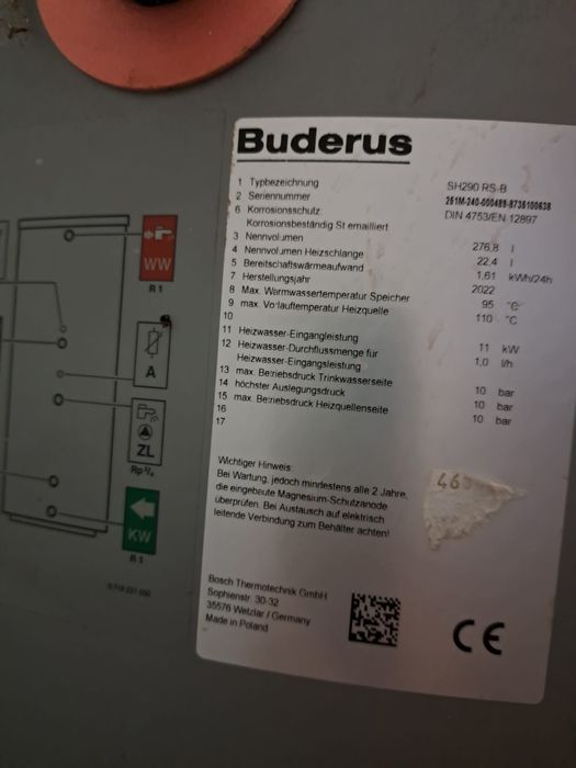 Zasobnik CWU BUDERUS 277l