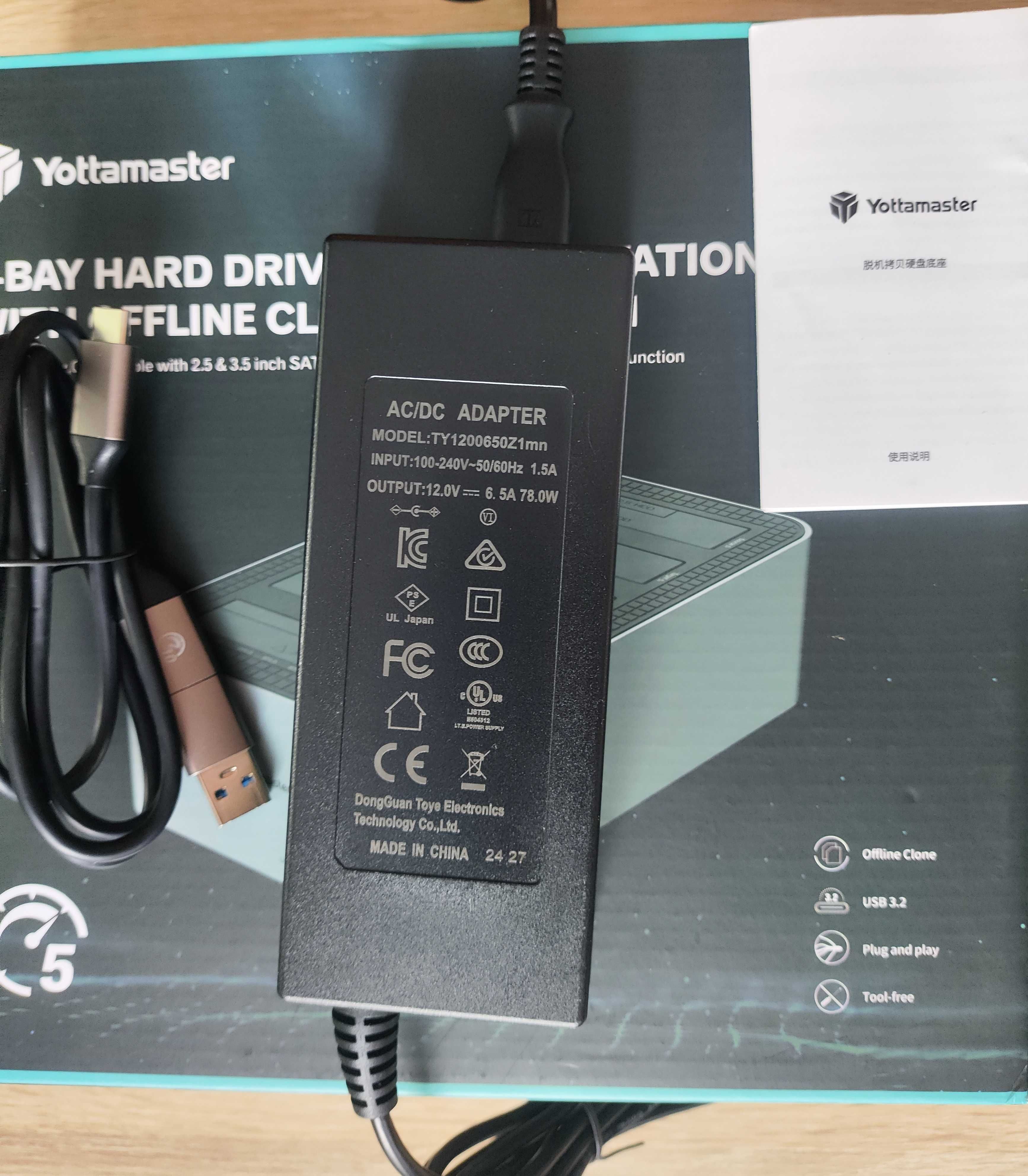 Док-станція HDD, SSD (SATA 3,5"; 2,5") 5 слотів USB-C 3.2 Yottamaster