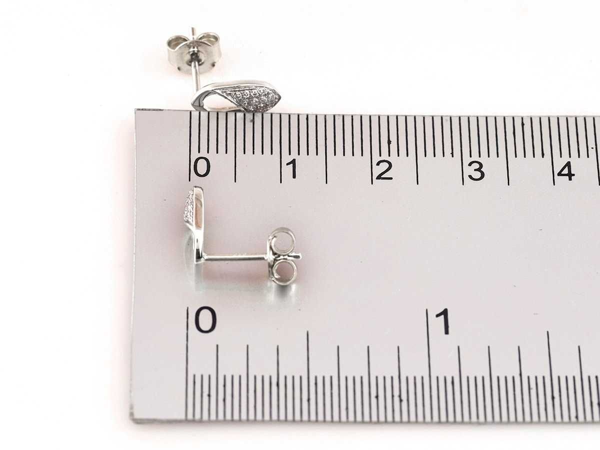 Brincos - 14 K Ouro branco - 0.06ct. tw. Diamante (Natural)
