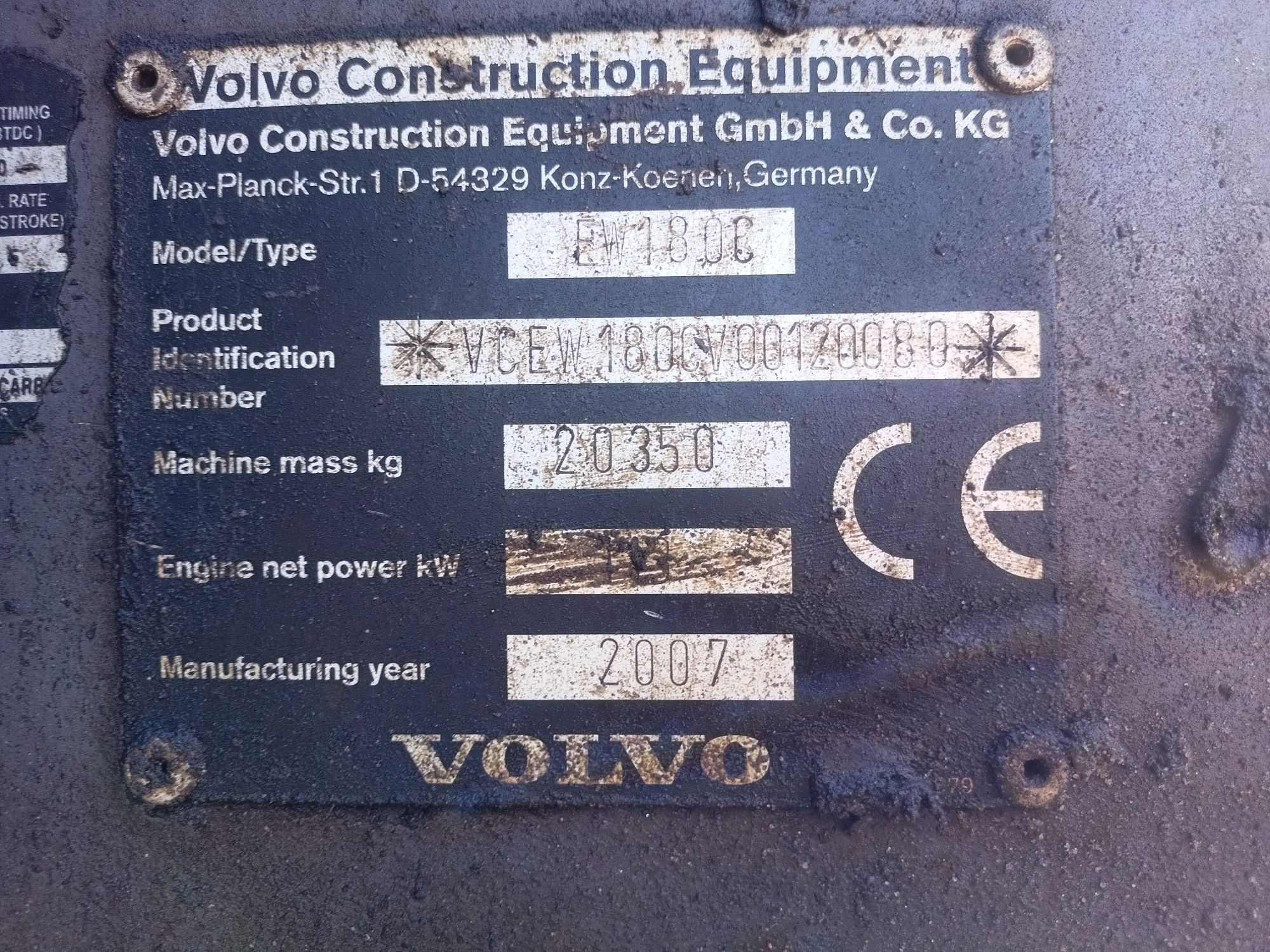 Volvo ew180c sta