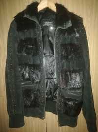 Кожаная Женская куртка с мехом шкіра жіноча куртка Якісно зроблена