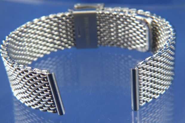 Bransoleta mesh milano do zegarka srebrna 22mm