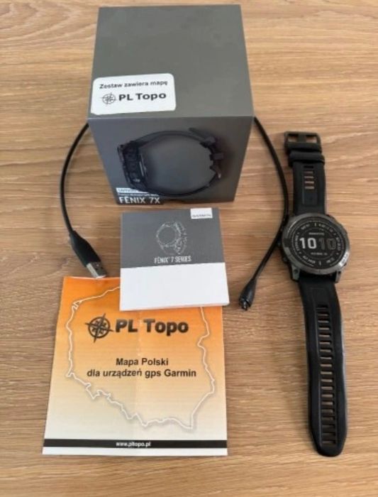 Idealny Garmin Fenix 7X Sapphire Solar DLC + Topo PL