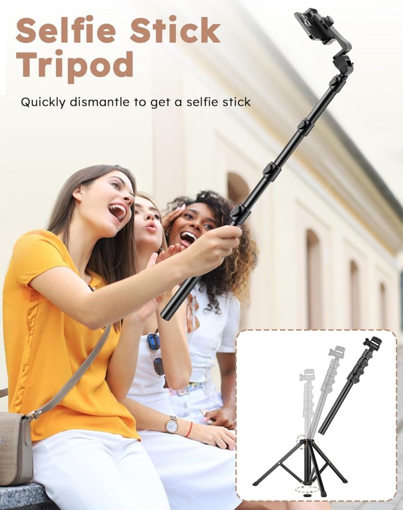 Statyw JOILCAN 2w1 selfie tripod z pilotem do smartfona 177 cm