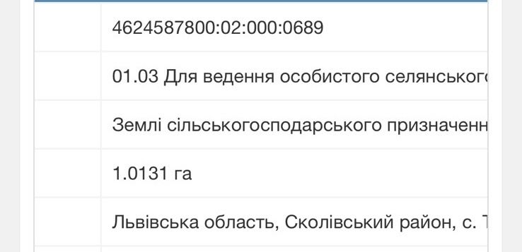 Продаж земельної ділянки село Тухля Славська ОТГ
