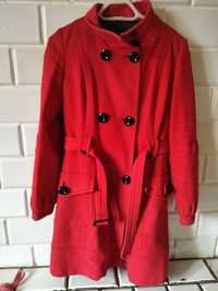 Płaszcz damski czerwony bawełna