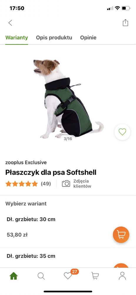 Płaszczyk softshell dla psa rozmiar 40 cm