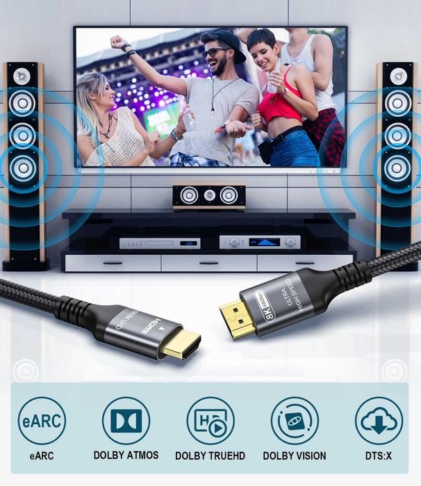 Сверхскоростной кабель HDMI 2.1 10K 8K 7 метров.